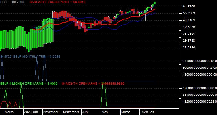 Volume / Composite Volume for the JPMorgan BetaBuilders Japan ETF - Monthly Data Period
