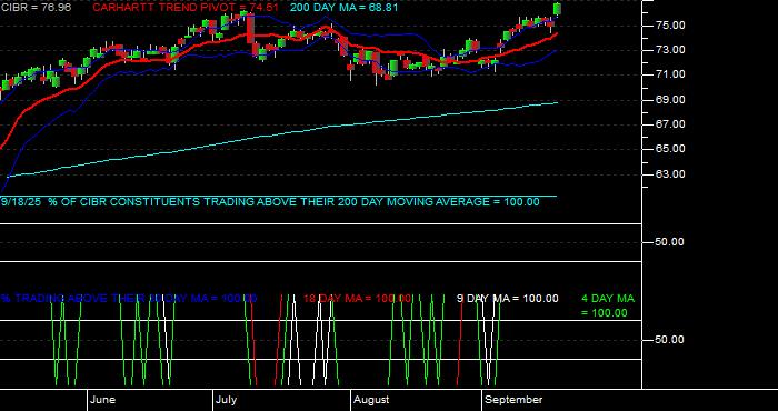  Volume / Composite Volume for the First Trust NASDAQ CEA Cybersecurity ETF - Daily Data Period