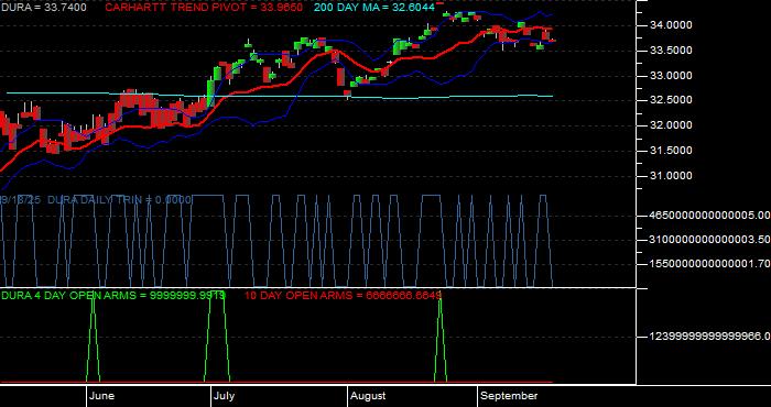 Volume / Composite Volume for the VanEck Morningstar Durable Dividend ETF - Daily Data Period