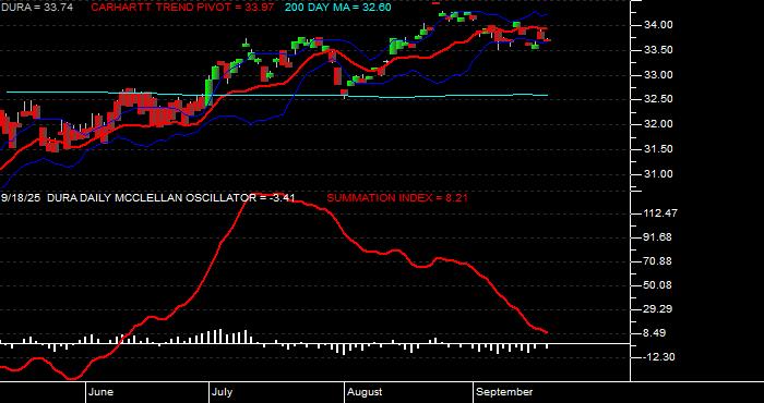  Volume / Composite Volume for the VanEck Morningstar Durable Dividend ETF - Daily Data Period