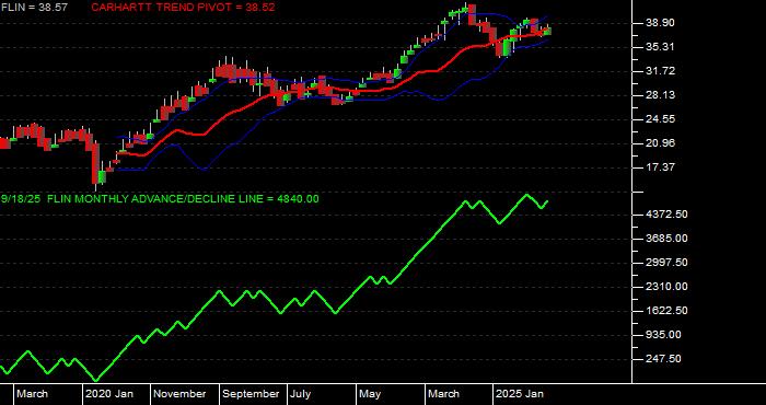 Volume / Composite Volume for the Franklin FTSE India ETF - Monthly Data Period