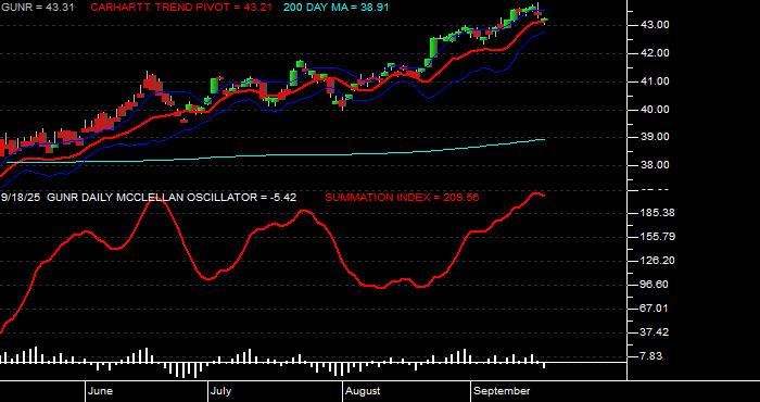  Volume / Composite Volume for the FlexShares Morningstar Global Upstream Natural Resources Index Fund ETF - Daily Data Period