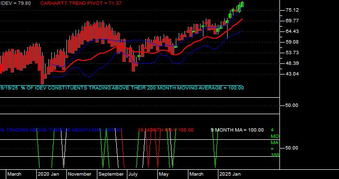  Volume / Composite Volume for the iShares MSCI International Developed ETF - Monthly Data Period