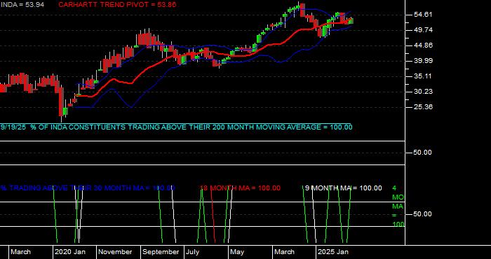  Volume / Composite Volume for the iShares MSCI India Index ETF - Monthly Data Period