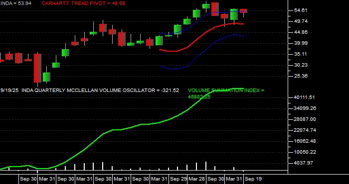  Volume / Composite Volume for the iShares MSCI India Index ETF - Quarterly Data Period