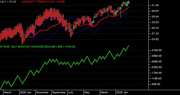Volume / Composite Volume for the iShares MSCI Intl Dev Qual Factr ETF - Monthly Data Period