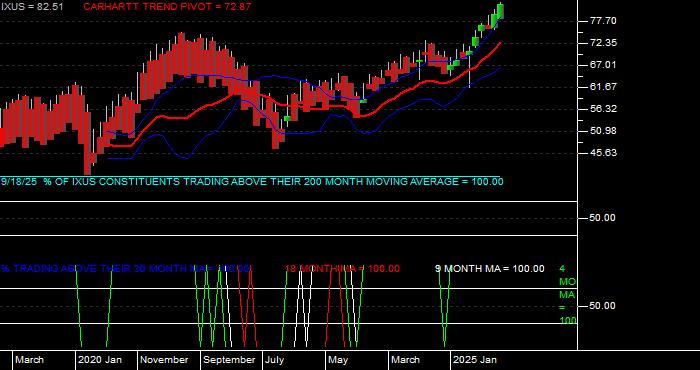 Volume / Composite Volume for the iShares Core MSCI Total Intl Stk ETF - Monthly Data Period