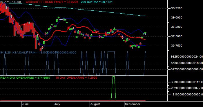 Volume / Composite Volume for the iShares MSCI Saudi Arabia Capped ETF - Daily Data Period
