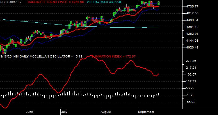  Volume / Composite Volume for the NASDAQ Biotechnology Index - Daily Data Period