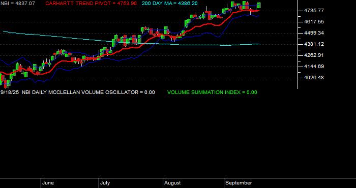  Volume / Composite Volume for the NASDAQ Biotechnology Index - Daily Data Period