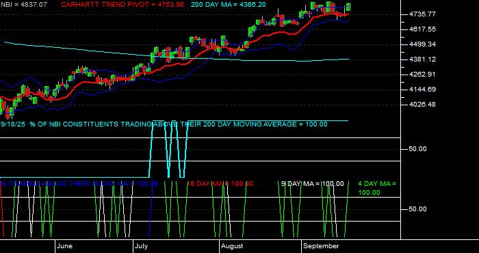  Volume / Composite Volume for the NASDAQ Biotechnology Index - Daily Data Period