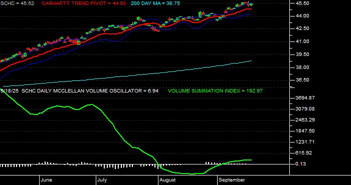  Volume / Composite Volume for the Schwab International Small-Cap Equity ETF - Daily Data Period
