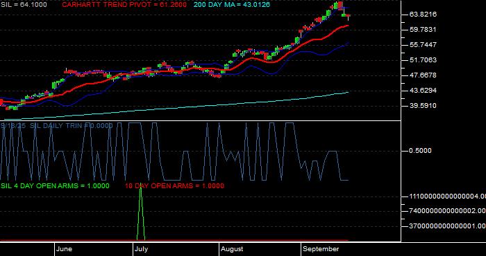  Volume / Composite Volume for the Global X Silver Miners ETF - Daily Data Period
