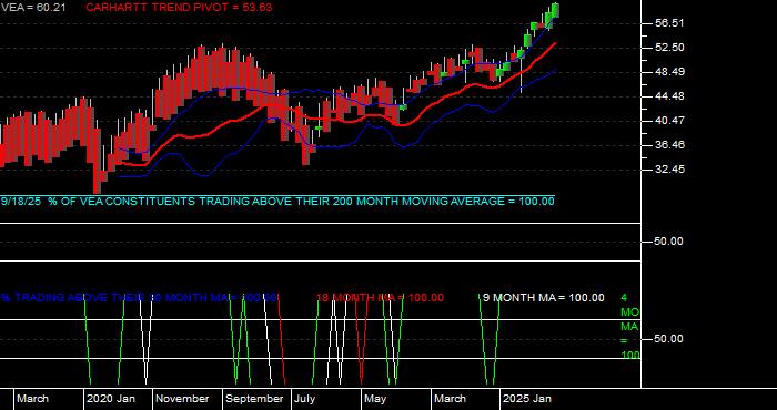  Volume / Composite Volume for the Vanguard FTSE Developed Markets ETF - Monthly Data Period
