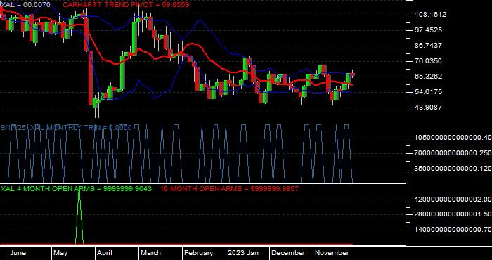  Volume / Composite Volume for the Amex Airline Index - Monthly Data Period